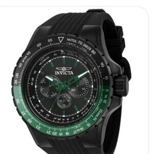 Invicta Black and Green Chronograph Watch